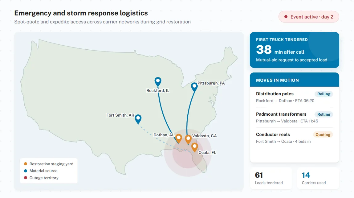 Emergency and storm response logistics