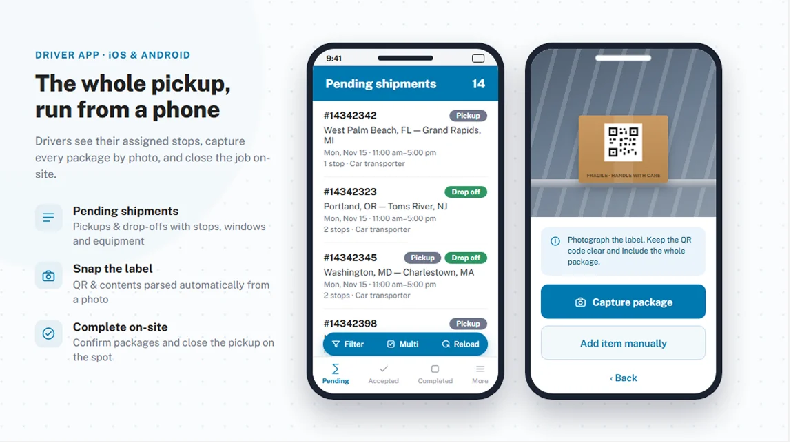 Browser-based driver app
